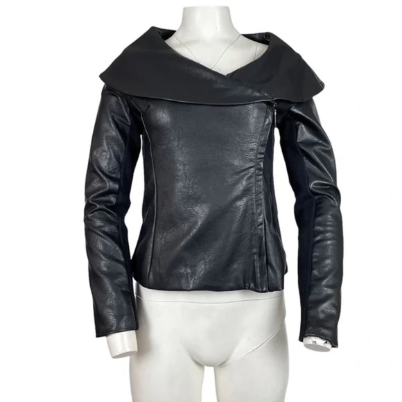 Vegan Leather Jacket Black - Picture 1 of 4